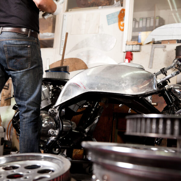 midsection-man-working-workshop